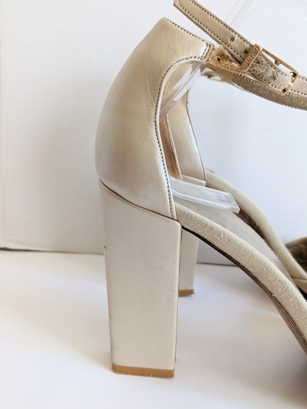 VINTAGE CHANEL Chain Heels 38.5 - Picture 3 of 16